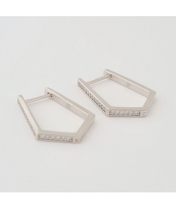 Boucles d'Oreilles Contemplation - Créoles Argent 925 Rhodié et Zirconium - 2,5 cm En savoir plus