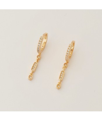 Boucles d'Oreilles Affinity - Créoles Plaqué Or 18K et Zirconium - 2,5 cm ou a consommer sur place