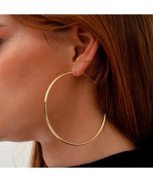 Boucles d'Oreilles Basic & Perfect - Créoles Plaqué Or 18K - 7 cm 50% de réduction en Octobre 2024