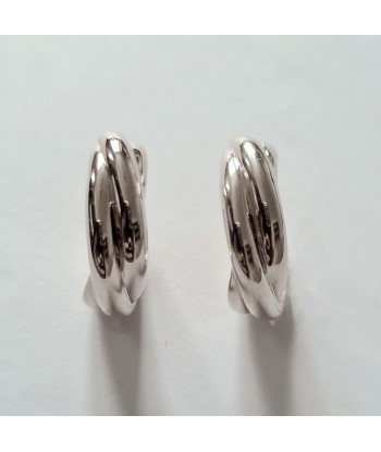 Boucles d'Oreilles Bonny - Créoles Argent 925 Rhodié - 2 cm outlet