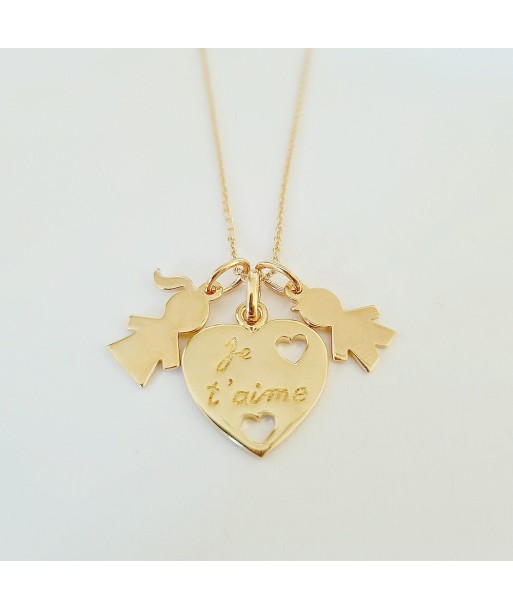 Collier Je t'aime - Plaqué Or 18K l'achat 