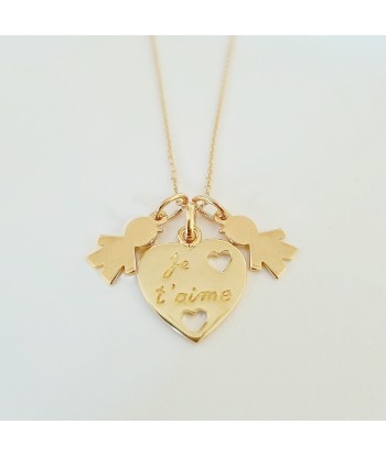 Collier Je t'aime - Plaqué Or 18K l'achat 