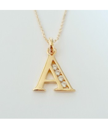 Collier Lettre A - Basic & Perfect - Plaqué Or 18K Zirconium soldes