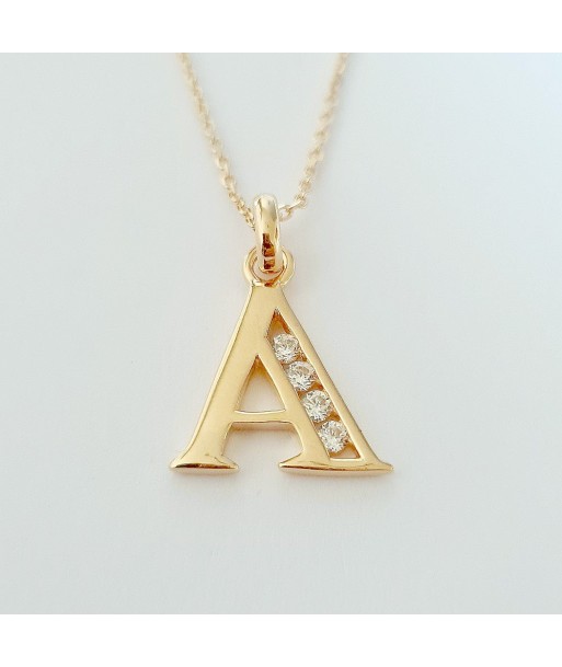 Collier Lettre A - Basic & Perfect - Plaqué Or 18K Zirconium soldes