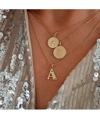 Collier Lettre A - Basic & Perfect - Plaqué Or 18K Zirconium soldes