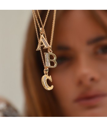 Collier Lettre A - Basic & Perfect - Plaqué Or 18K Zirconium soldes