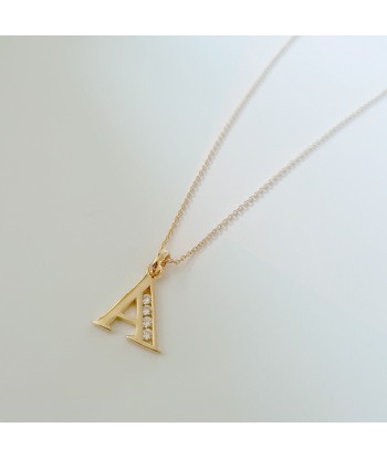 Collier Lettre A - Basic & Perfect - Plaqué Or 18K Zirconium soldes