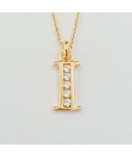 Collier Lettre I - Basic & Perfect - Plaqué Or 18K Zirconium 50-70% off 