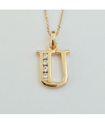 Collier Lettre A - Basic & Perfect - Plaqué Or 18K Zirconium soldes