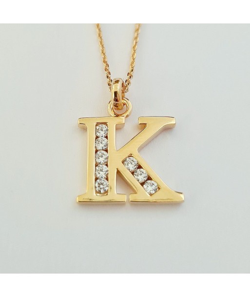 Collier Lettre K - Basic & Perfect - Plaqué Or 18K Zirconium l'évolution des habitudes 