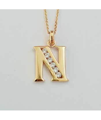 Collier Lettre F - Basic & Perfect - Plaqué Or 18K Zirconium en stock