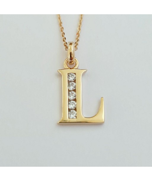 Collier Lettre L - Basic & Perfect - Plaqué Or 18K Zirconium ou a consommer sur place