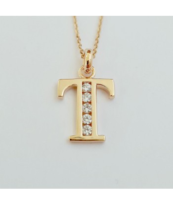 Collier Lettre F - Basic & Perfect - Plaqué Or 18K Zirconium en stock