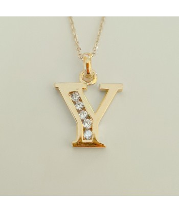 Collier Lettre F - Basic & Perfect - Plaqué Or 18K Zirconium en stock