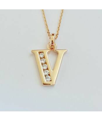 Collier Lettre L - Basic & Perfect - Plaqué Or 18K Zirconium ou a consommer sur place