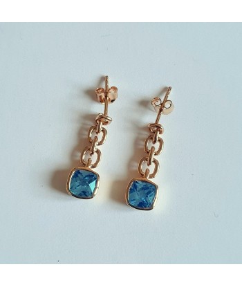 Boucles d'Oreilles Icy - Bleu Givré - Plaqué Or 18K et Cristal - 3 cm 50-70% off 