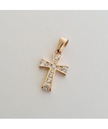 Collier Croix - Plaqué Or 18K et Zirconium basket pas cher