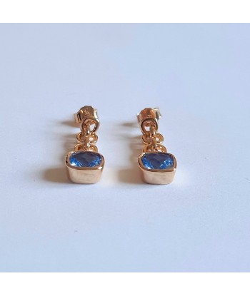 Boucles d'Oreilles Icy - Bleu Givré - Plaqué Or 18K et Cristal - 3 cm 50-70% off 