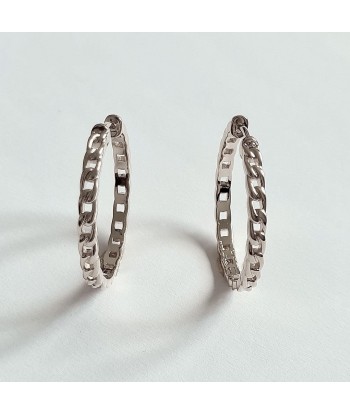 Boucles d'Oreilles Kurt - Créoles Argent 925 Rhodié - 3 cm Paris Déstockage Promo