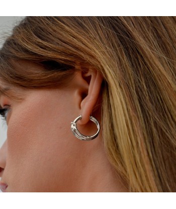 Boucles d'Oreilles Forever - Créoles Argent 925 Rhodié - 2 cm en stock