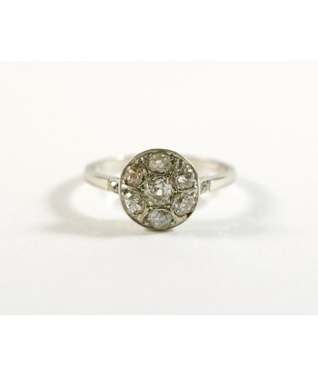 Bague marguerite or gris et diamant la chaussure