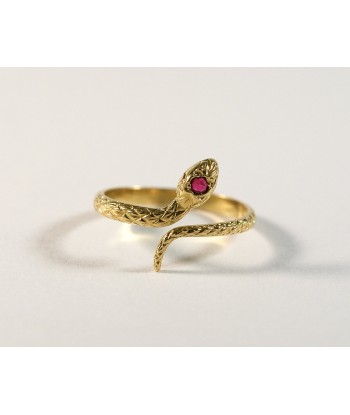 Bague serpent or jaune et rubis 2024