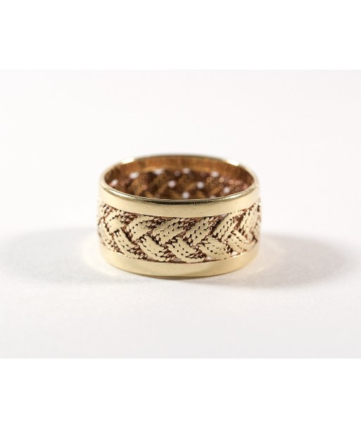 Bague tresse en or jaune en stock