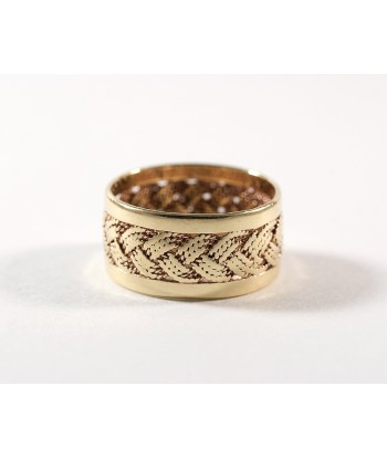 Bague tresse en or jaune en stock