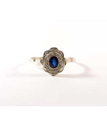 Bague or et pierre bleue le des métaux précieux