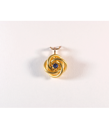 reCréation - Pendentif tourbillon or jaune et pierre bleue chez Cornerstreet bien 