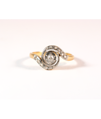 Bague "Tourbillon" or jaune, platine et diamant de pas cher