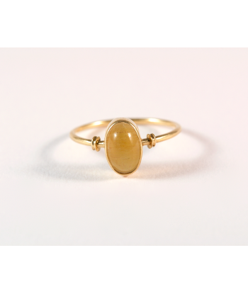 Bague or jaune et chrysobéryl oeil-de-chat en stock