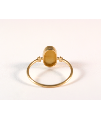 Bague or jaune et chrysobéryl oeil-de-chat en stock