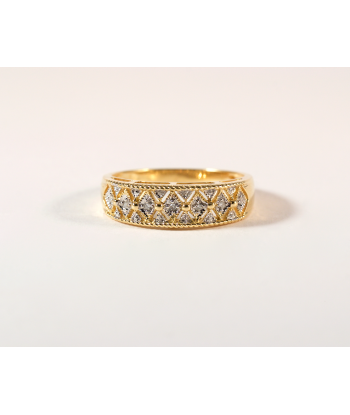 Bague bandeau ajouré or jaune et diamants pour bénéficier 