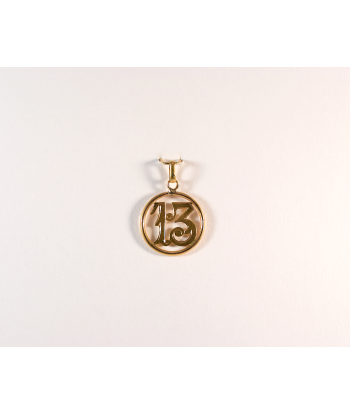 Pendentif porte-bonheur "13" en or jaune france