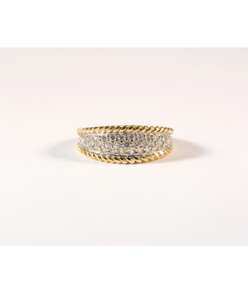 Bague Bandeau pavée or jaune et diamants de la marque