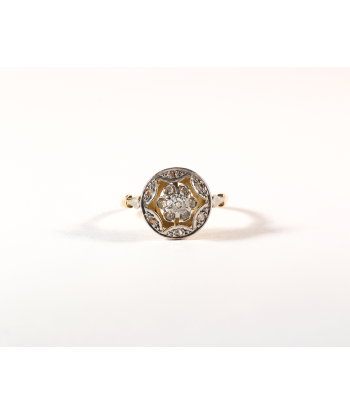 Bague Ronde or jaune, platine et diamants de France