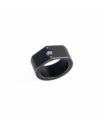 Bague H noire Diamant Bleu et blancs l'achat 